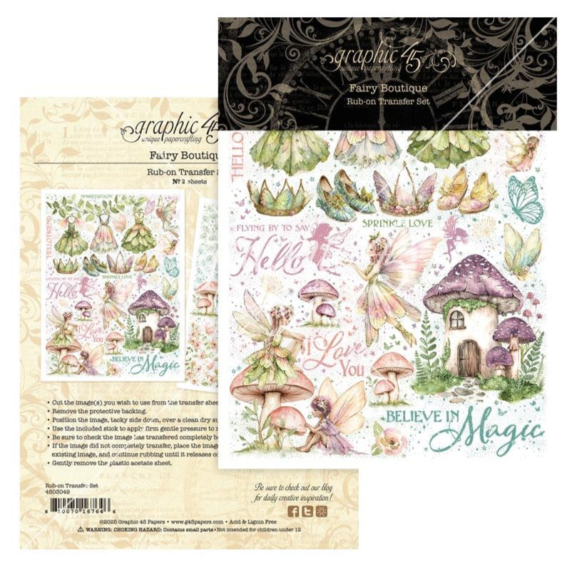 Graphic 45 Fairy Boutique - Rub-On Transfers