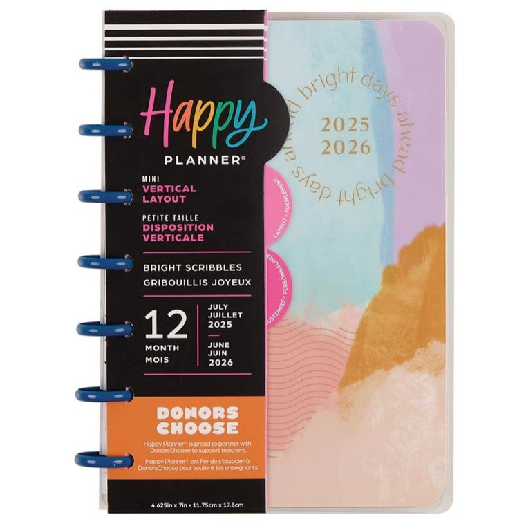 Me & My Big Ideas Happy Planner - Bright Scribbles 12 Month Mini Disc Bound Planner