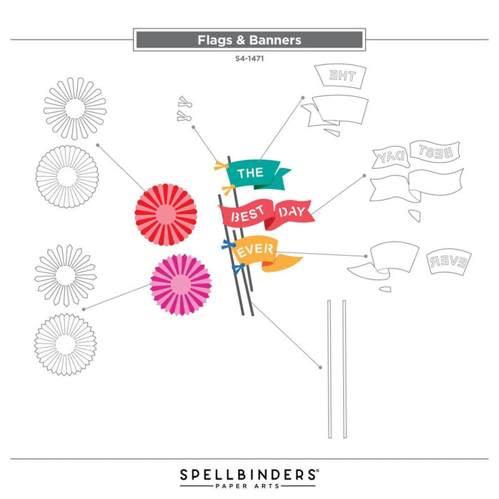 Spellbinders Dies Say Cheese Classic Mouse - Flags & Banners