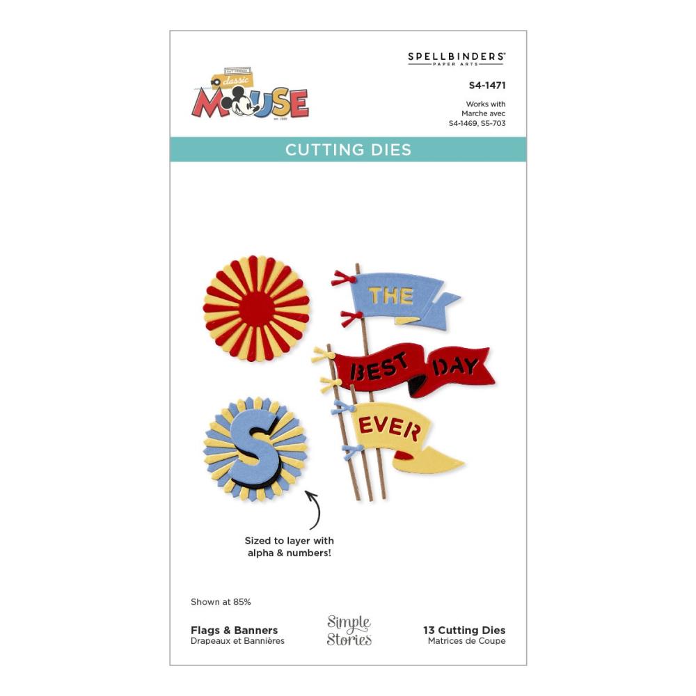 Spellbinders Dies Say Cheese Classic Mouse - Flags & Banners