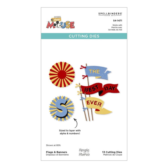 Spellbinders Dies Say Cheese Classic Mouse - Flags & Banners