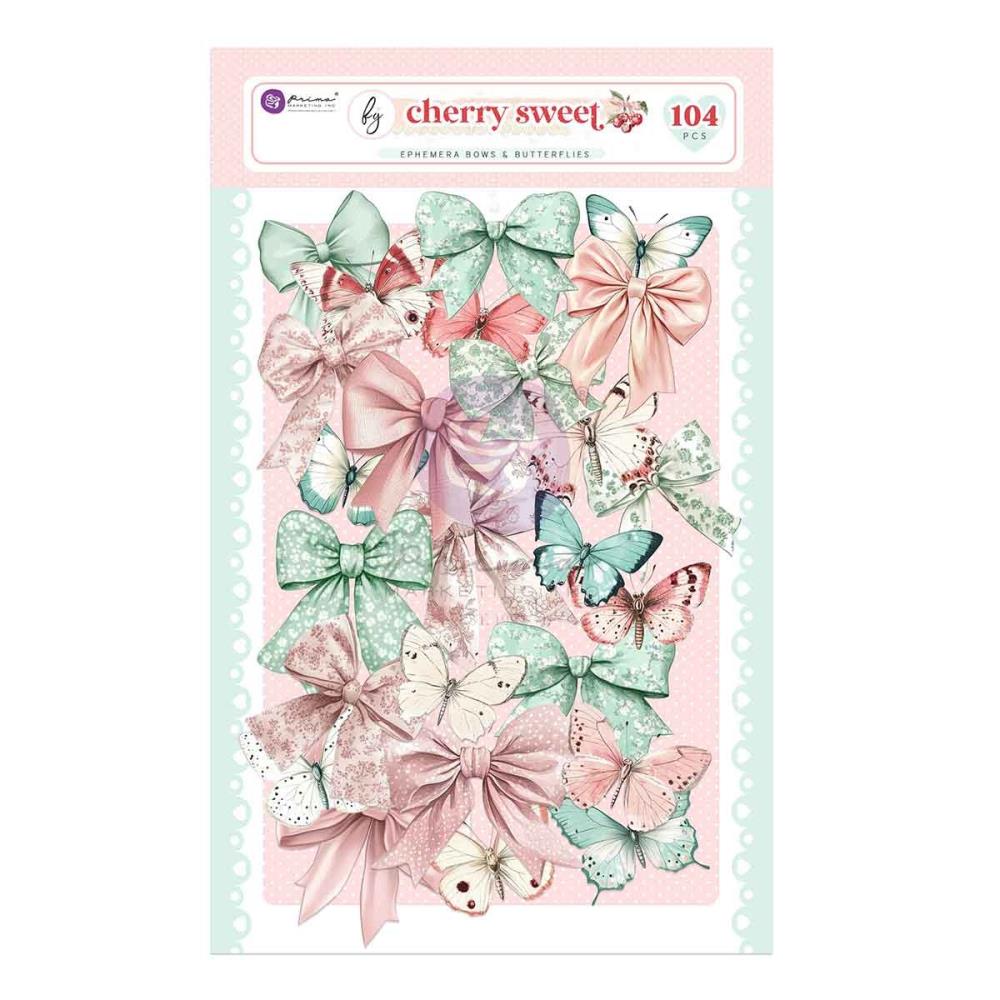 Prima Cherry Sweet - Bows & Butterflies Ephemera