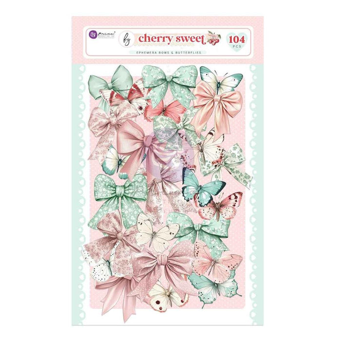Prima Cherry Sweet - Bows & Butterflies Ephemera
