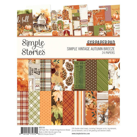 Simple Stories Simple Vintage Autumn Breeze - 6x8 Paper Pad