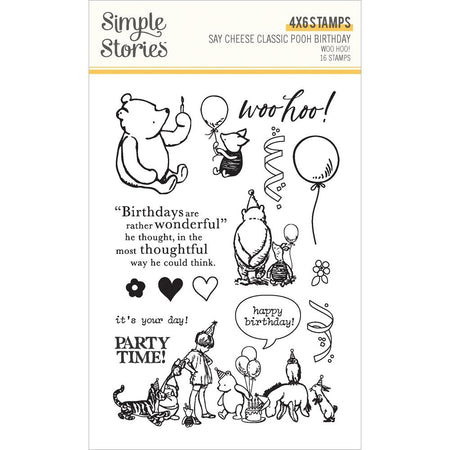 Simple Stories Say Cheese Classic Pooh Birthday - Woo Hoo! Stamps