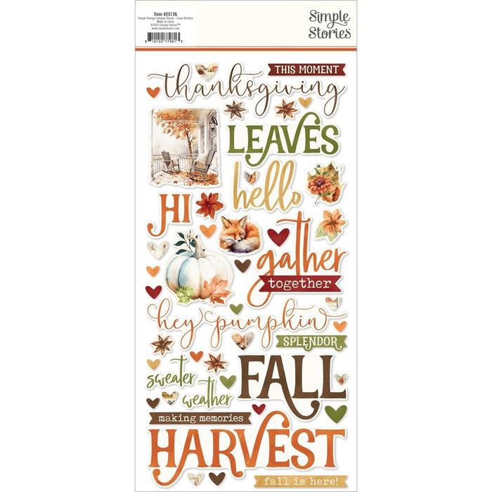 Simple Stories Simple Vintage Autumn Breeze - Foam Stickers