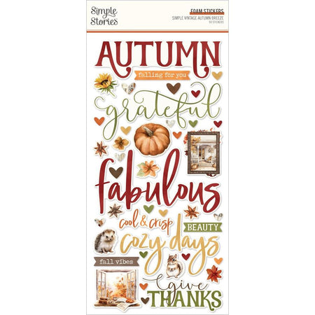 Simple Stories Simple Vintage Autumn Breeze - Foam Stickers