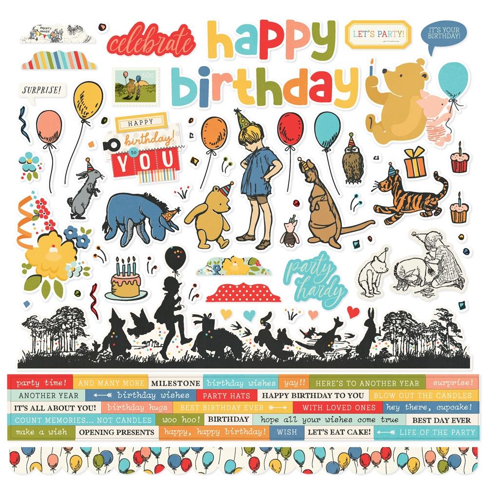 Simple Stories Say Cheese Classic Pooh Birthday - Element Stickers