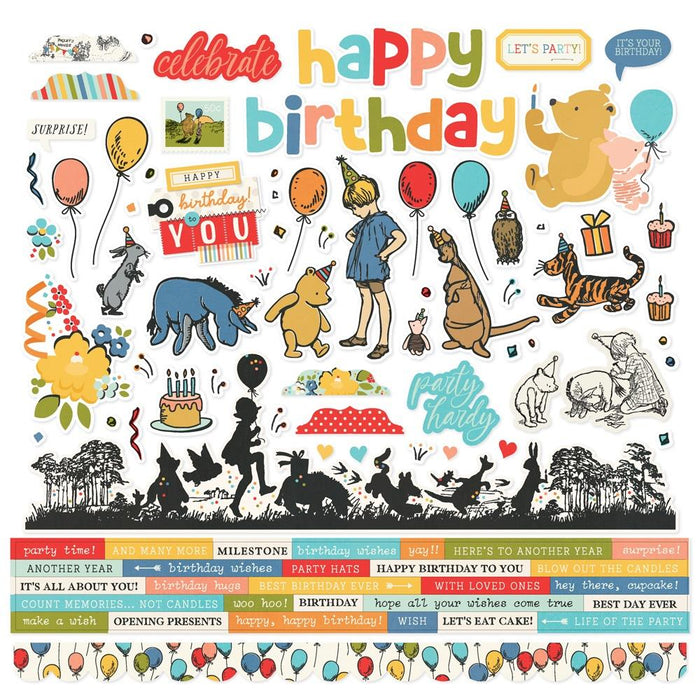 Simple Stories Say Cheese Classic Pooh Birthday - Element Stickers