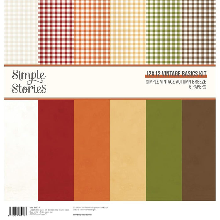 Simple Stories Simple Vintage Autumn Breeze - 12x12 Simple Basics Collection Kit