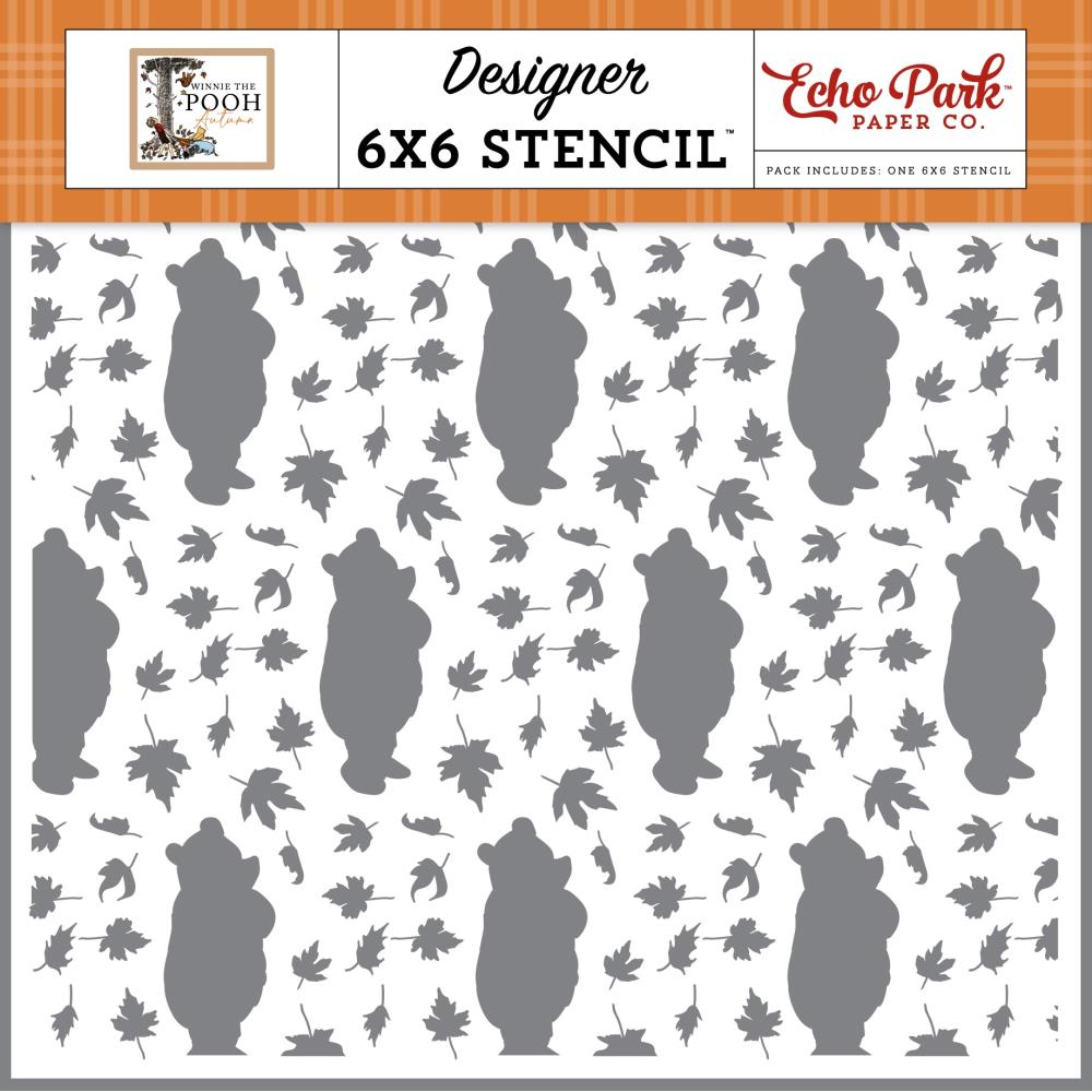 Echo Park Winnie The Pooh Autumn - Leaves Falling On Winnie Stencil