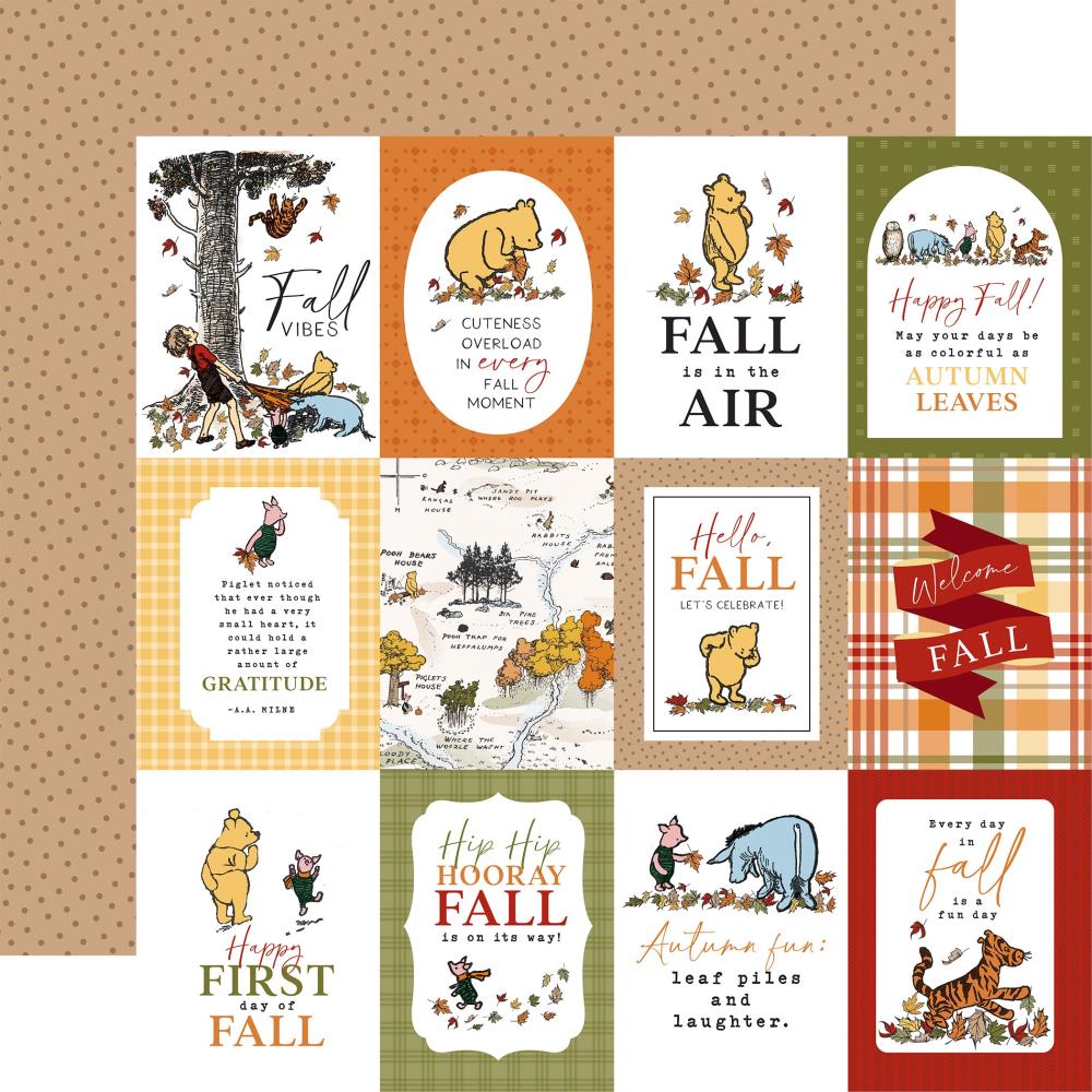 Echo Park Winnie The Pooh Autumn - 3x4 Journaling Cards