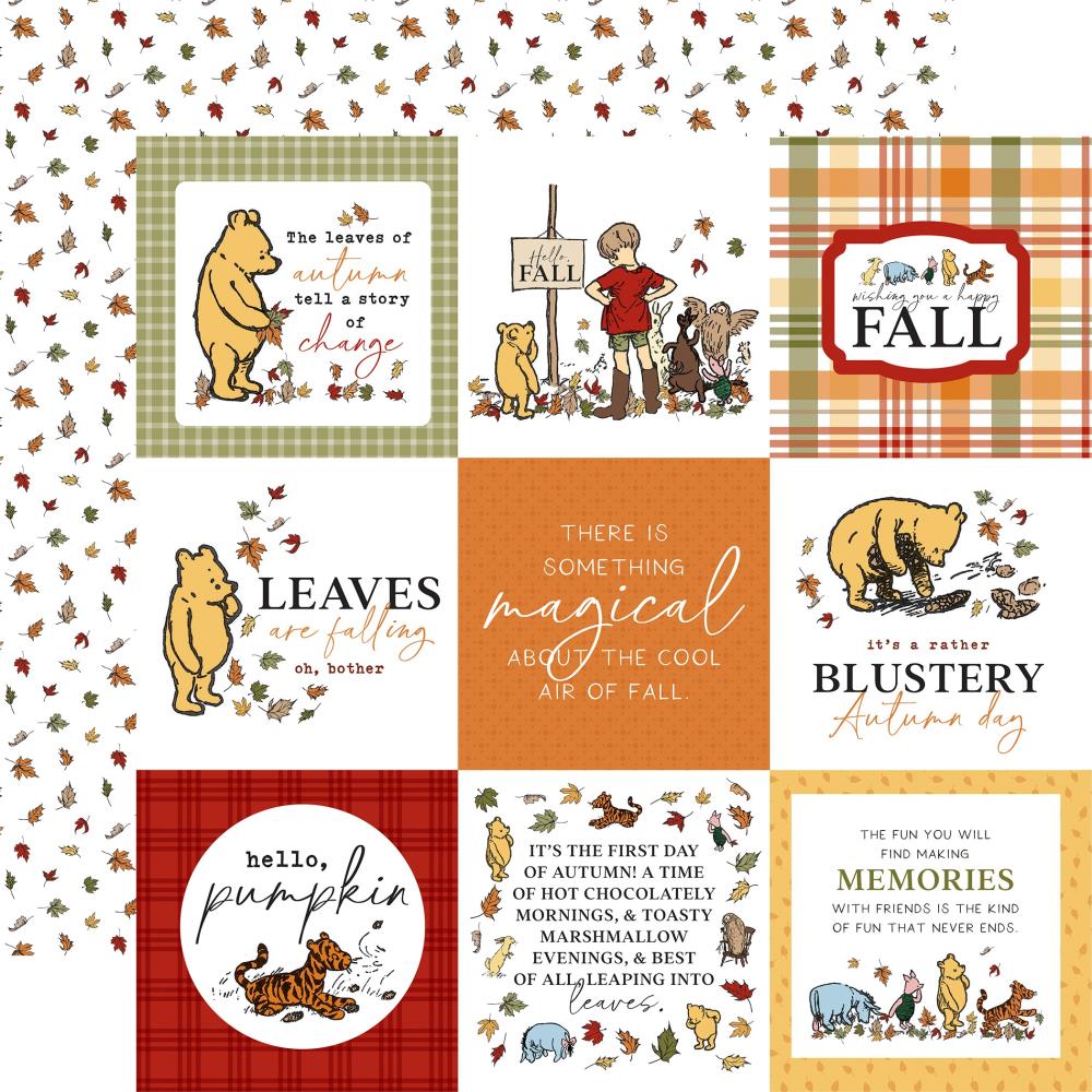 Echo Park Winnie The Pooh Autumn - 4x4 Journaling Cards