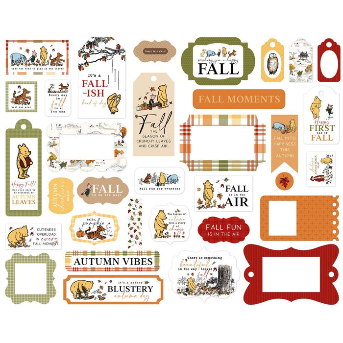 Echo Park Winnie The Pooh Autumn - Ephemera Frames & Tags