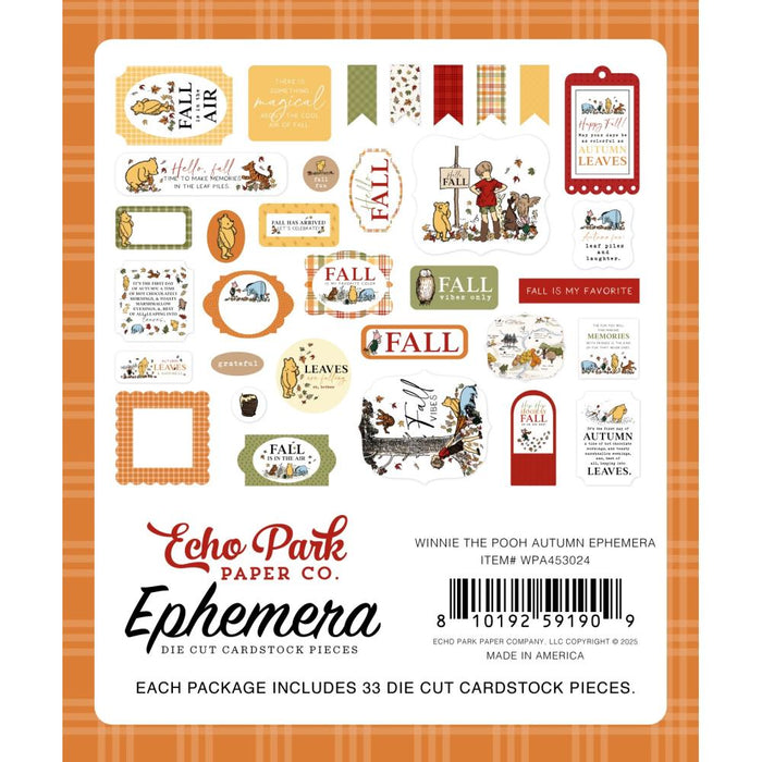 Echo Park Winnie The Pooh Autumn - Ephemera Icons