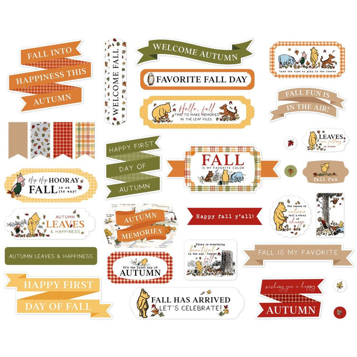 Echo Park Winnie The Pooh Autumn - Ephemera Titles & Phrases