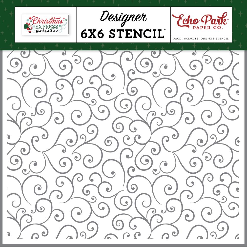 Echo Park Christmas Express - Santa Claus Swirls Stencil