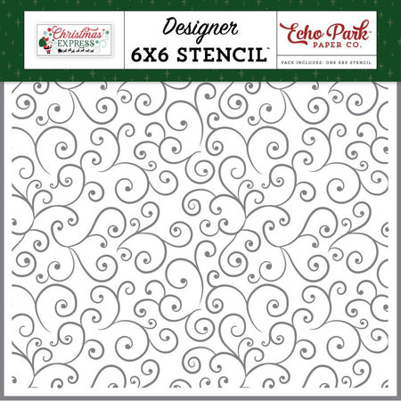 Echo Park Christmas Express - Santa Claus Swirls Stencil