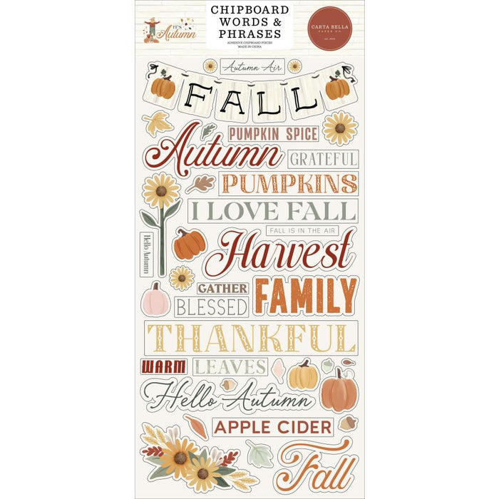 Carta Bella It's Autumn - Chipboard Words & Phrases
