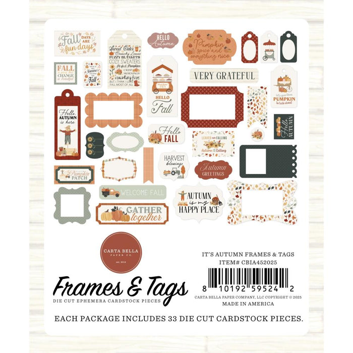 Carta Bella It's Autumn - Ephemera Frames & Tags