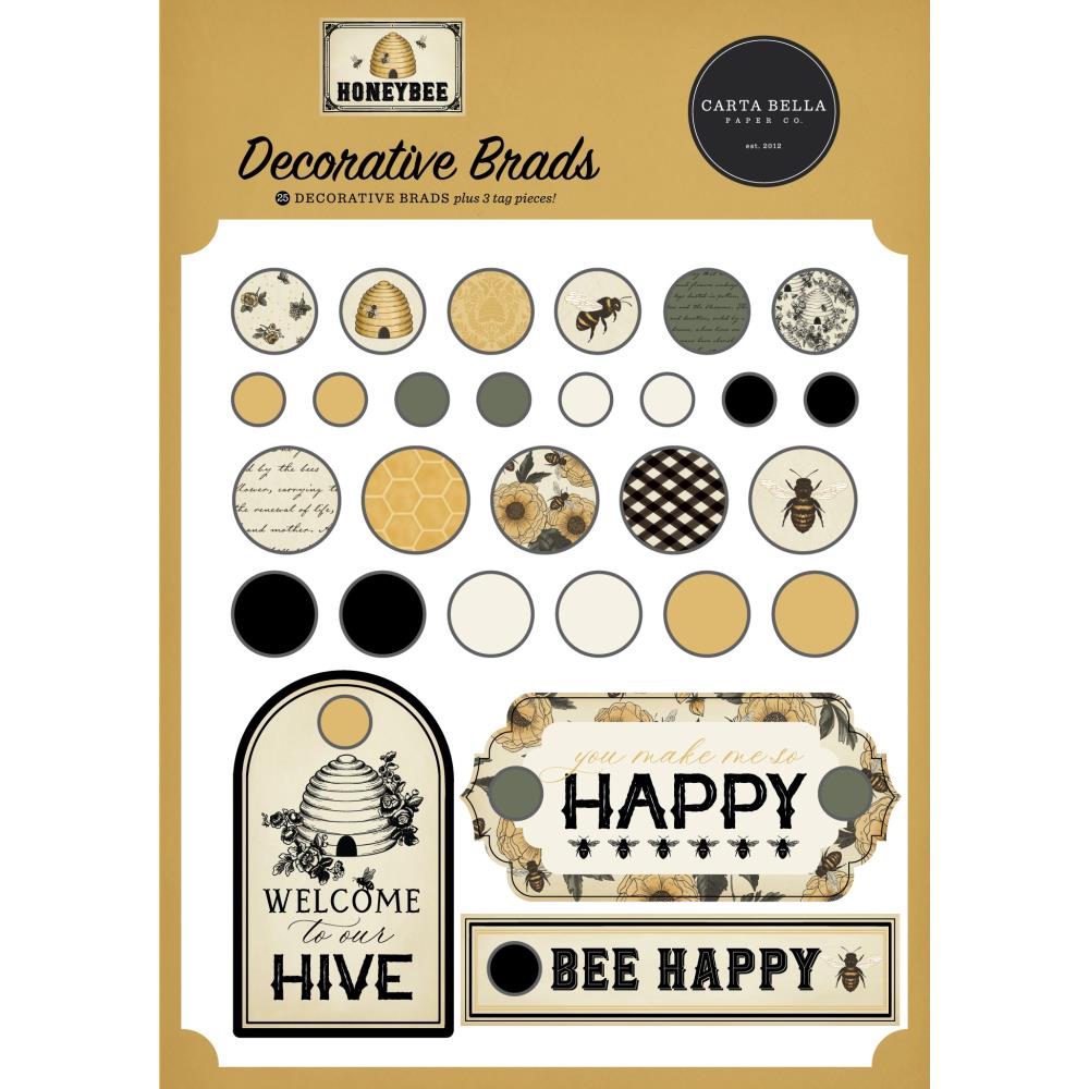 Carta Bella Honey Bee - Decorative Brads