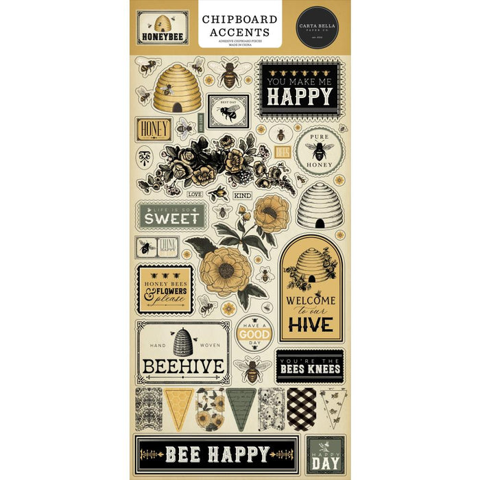 Carta Bella Honey Bee - Chipboard Accents