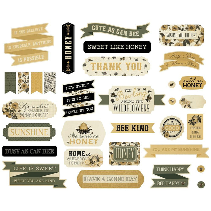 Carta Bella Honey Bee - Ephemera Titles & Phrases