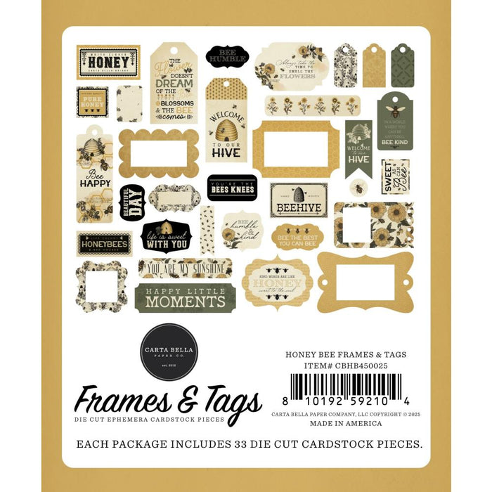 Carta Bella Honey Bee - Ephemera Frames & Tags
