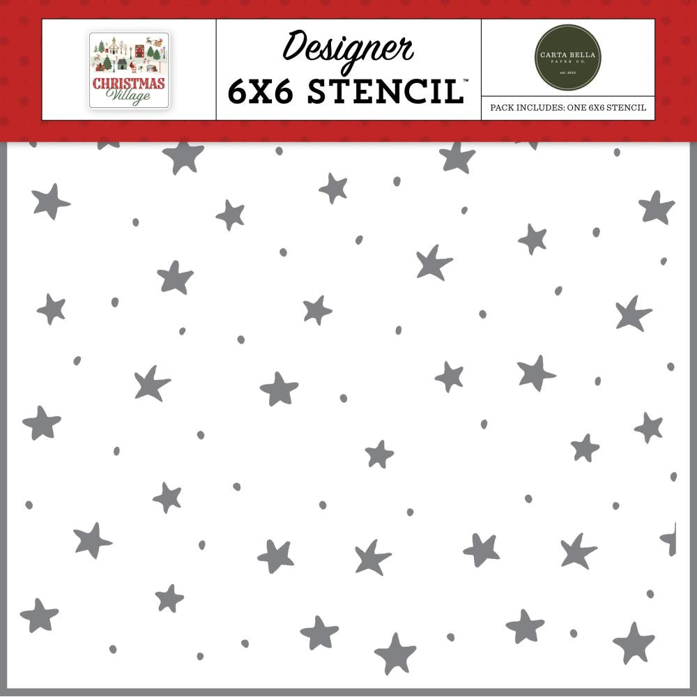 Carta Bella Christmas Village - Merry And Bright Stars Stencil