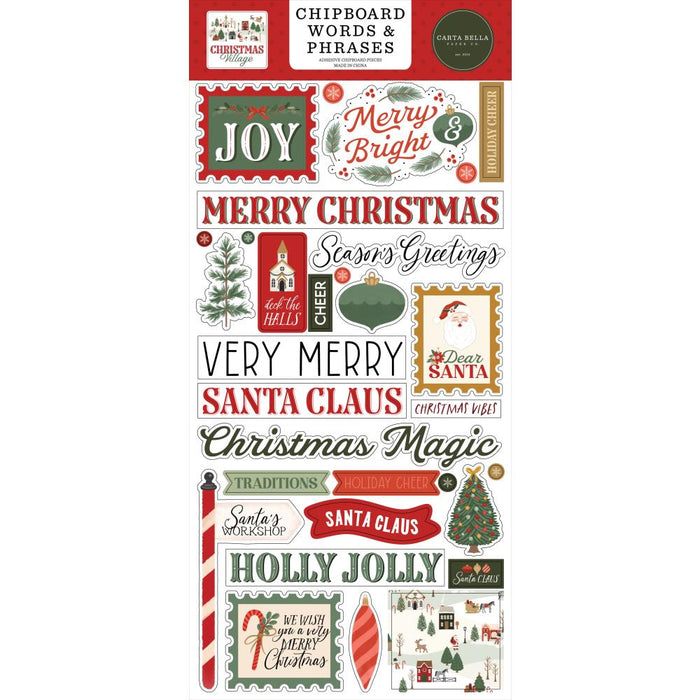 Carta Bella Christmas Village - Chipboard Words & Phrases