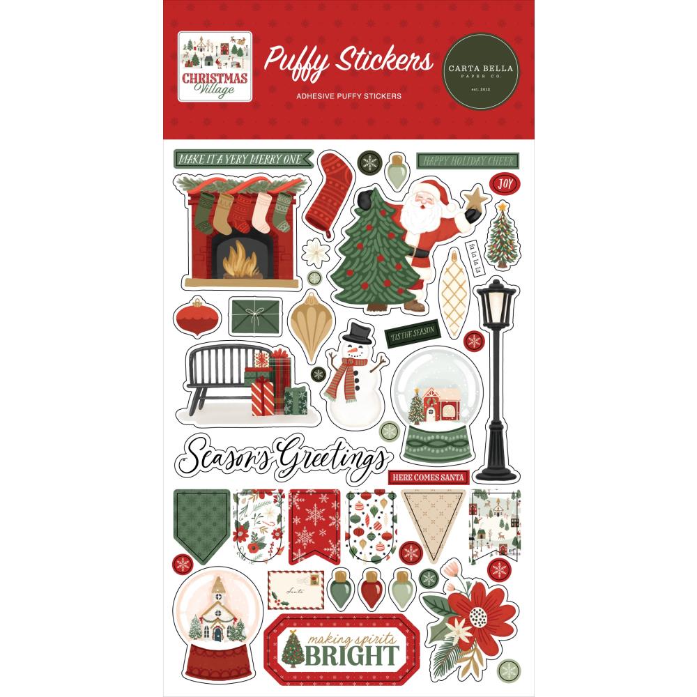 Carta Bella Christmas Village - Puffy Stickers
