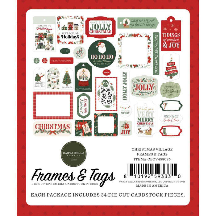 Carta Bella Christmas Village - Ephemera Frames & Tags