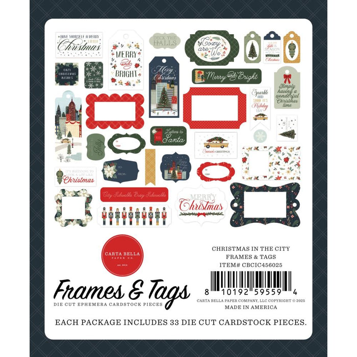 Carta Bella Christmas In The City - Ephemera Frames & Tags