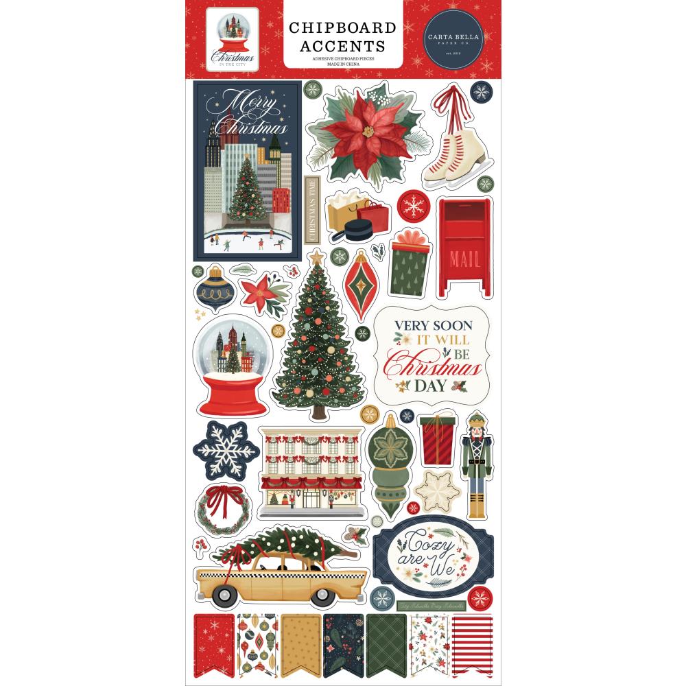 Carta Bella Christmas In The City - Chipboard Accents