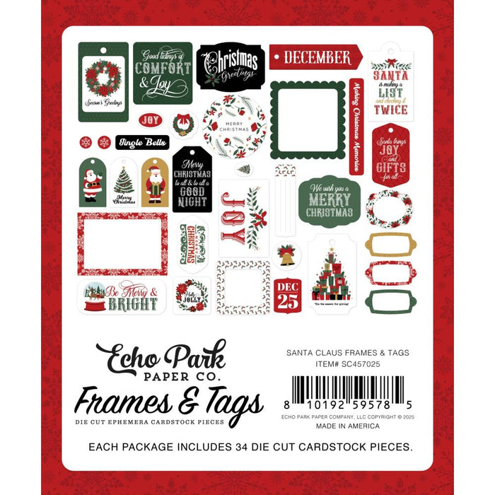 Echo Park Santa Claus - Ephemera Frames & Tags