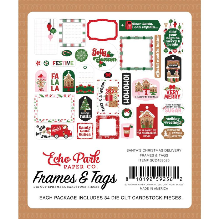 Echo Park Santa's Christmas Delivery - Ephemera Frames & Tags