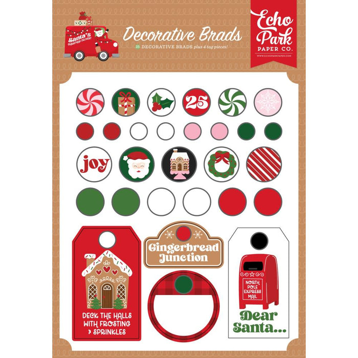 Echo Park Santa's Christmas Delivery - Decorative Brads