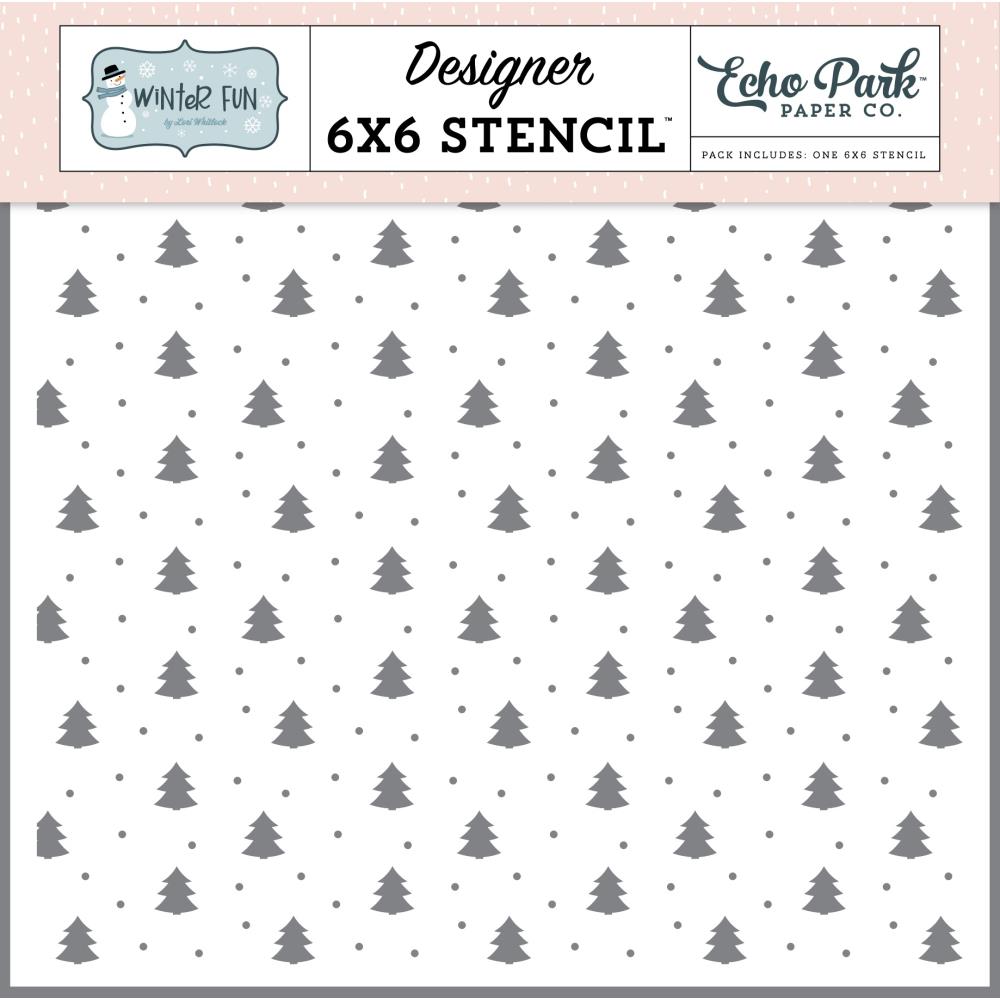 Echo Park Winter Fun - Winter Pine Trees Stencil