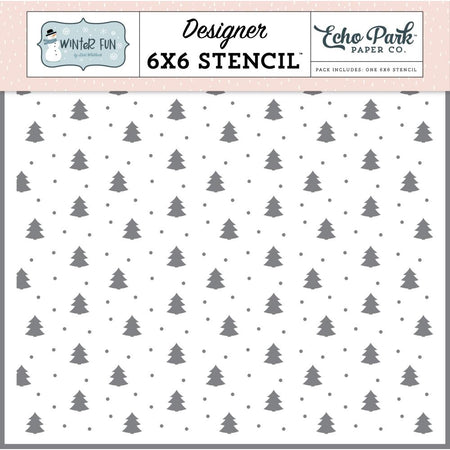 Echo Park Winter Fun - Winter Pine Trees Stencil