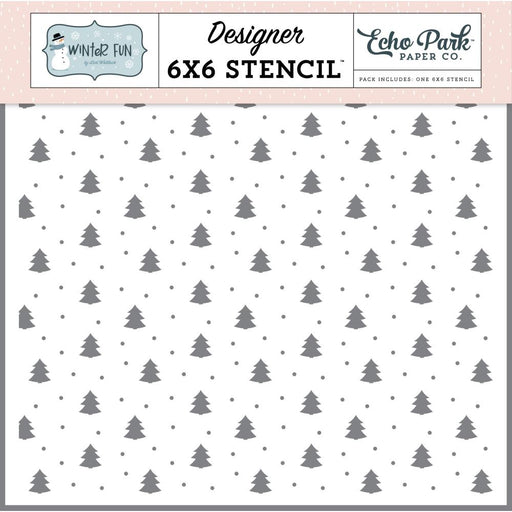 Echo Park Winter Fun - Winter Pine Trees Stencil