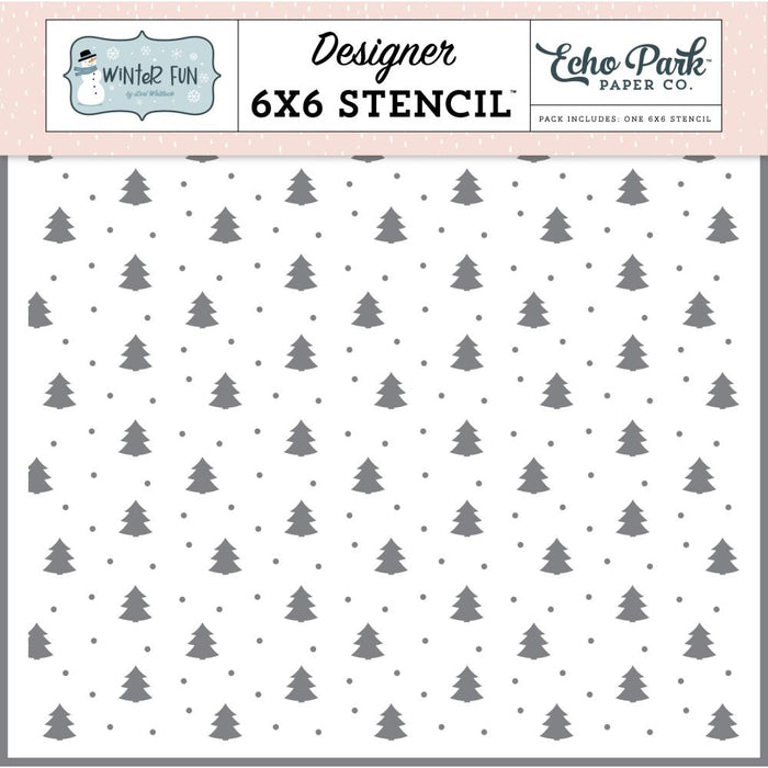 Echo Park Winter Fun - Winter Pine Trees Stencil