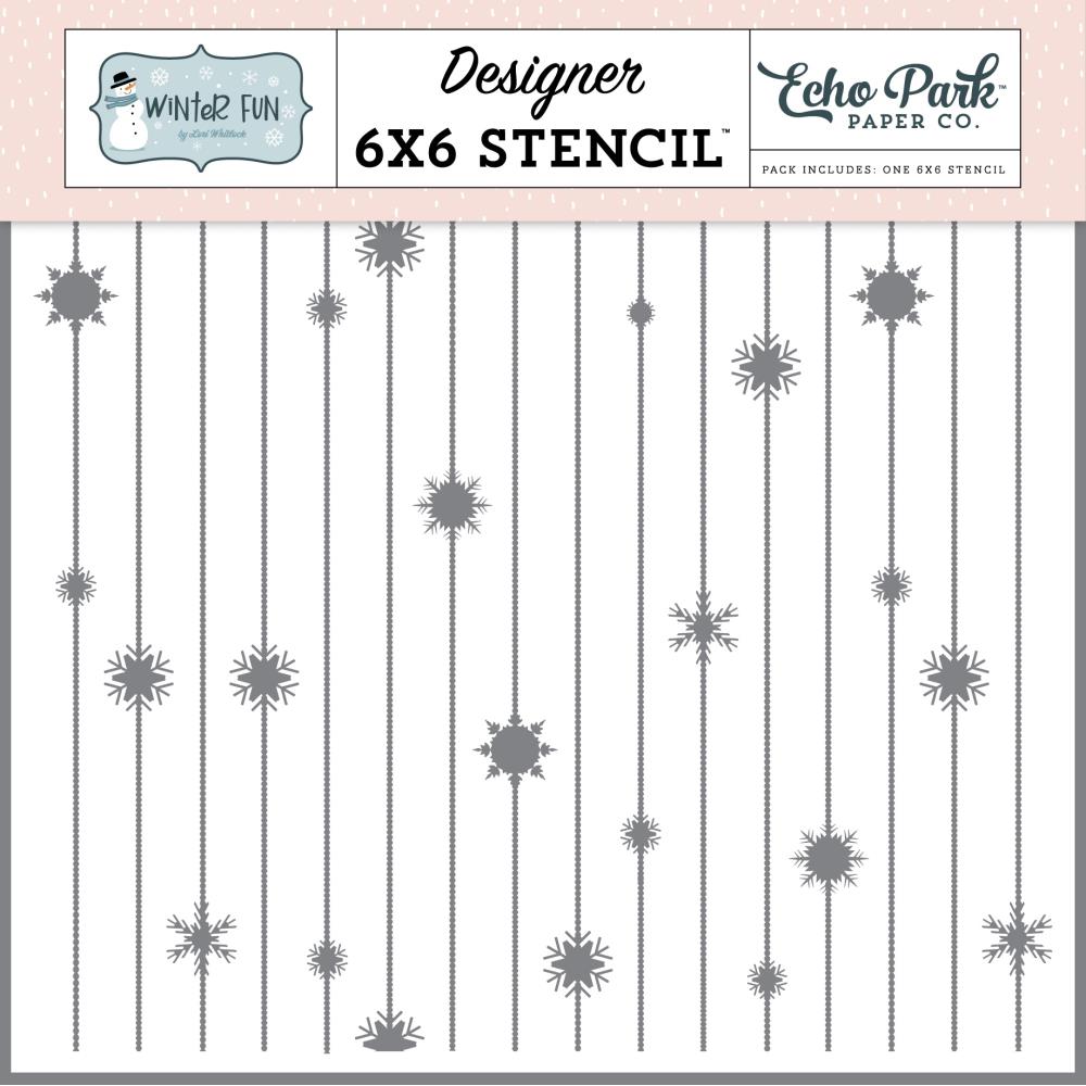 Echo Park Winter Fun - Snowflake Strings Stencil