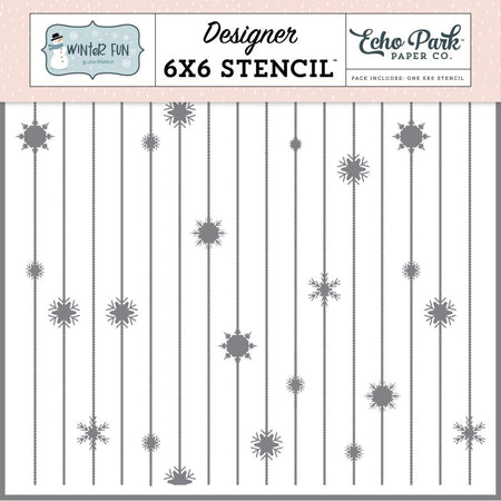 Echo Park Winter Fun - Snowflake Strings Stencil