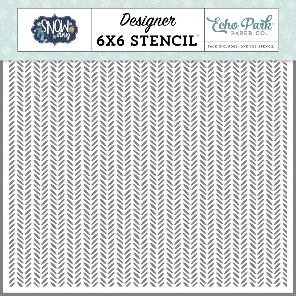 Echo Park Snow Day - Get Cozy Knit Stencil