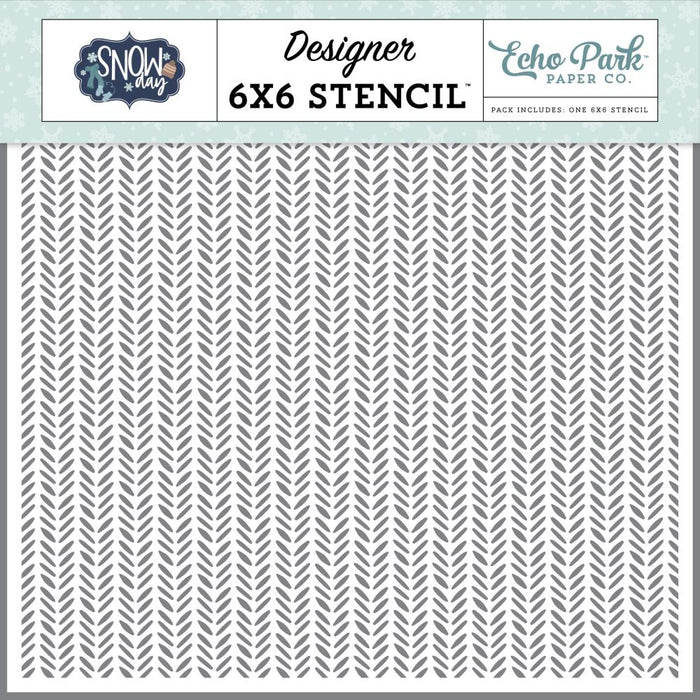 Echo Park Snow Day - Get Cozy Knit Stencil