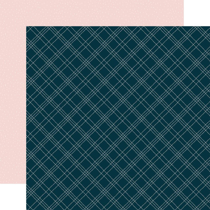 Echo Park Winter Fun - Stitched Diagonal Plaid