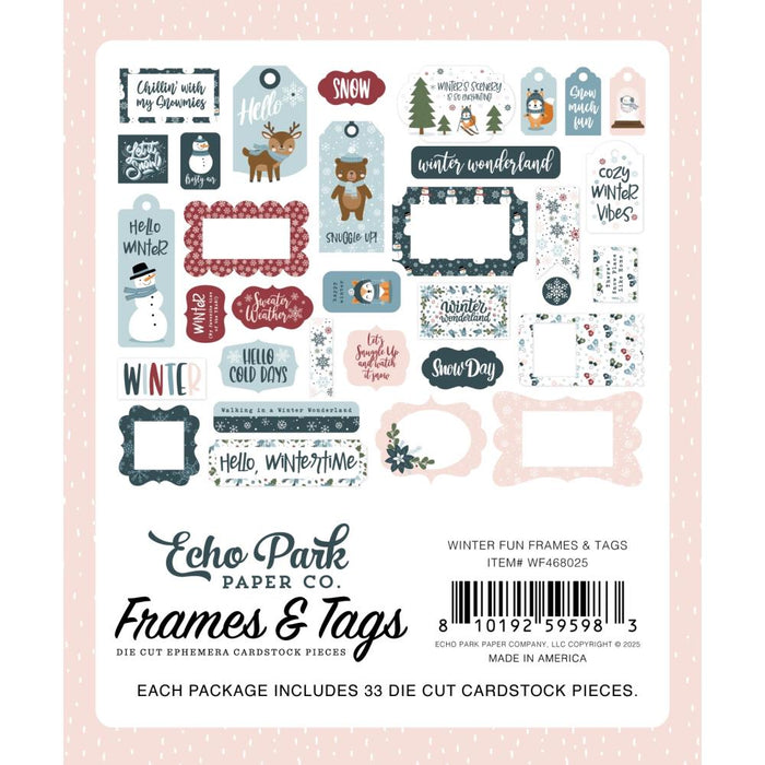 Echo Park Winter Fun - Ephemera Frames & Tags