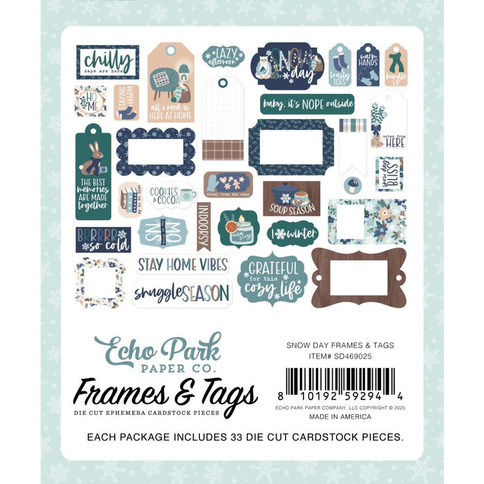 Echo Park Snow Day - Ephemera Frames & Tags