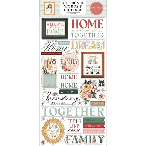 Carta Bella Feels Like Home - Chipboard Words & Phrases