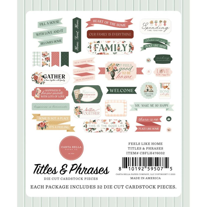 Carta Bella Feels Like Home - Ephemera Titles & Phrases